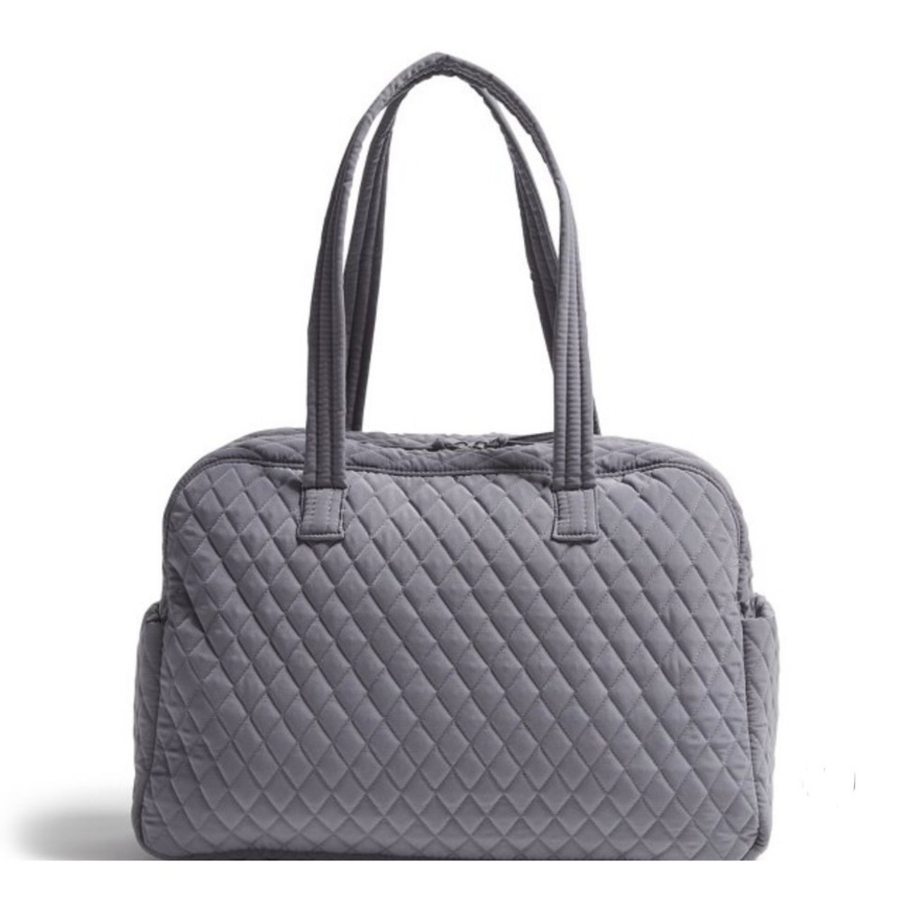 NWT Vera Bradley Large Weekender Travel Bag Quilted Quiet Shade Gray